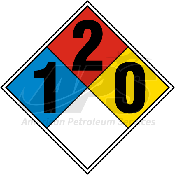 NFPA 704 DIAMOND HAZARD DECAL KIT (1-2-0)