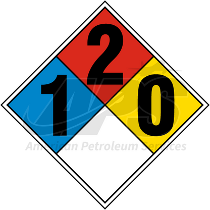 NFPA 704 DIAMOND HAZARD DECAL KIT (1-2-0)