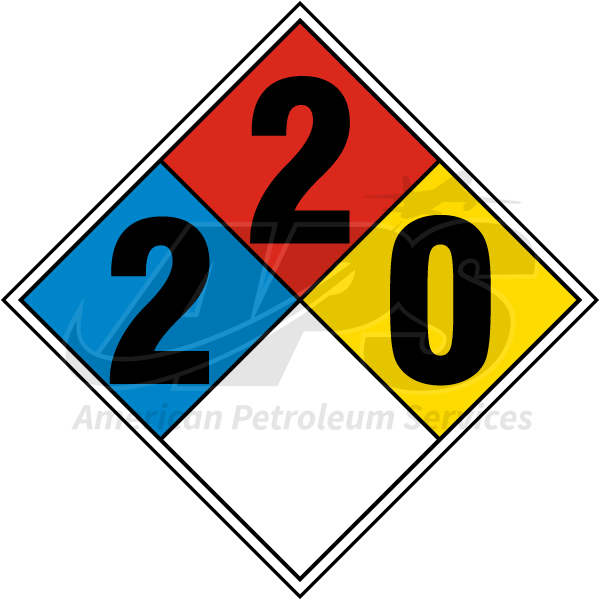 NFPA 704 DIAMOND HAZARD DECAL  (2-2-0)