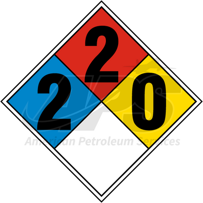 NFPA 704 DIAMOND HAZARD DECAL  (2-2-0)