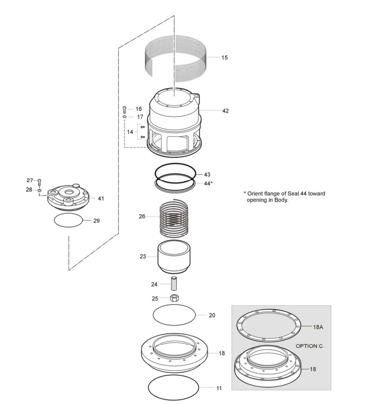 KIT, OVERHAUL 6" INTERNAL VALVE 64128