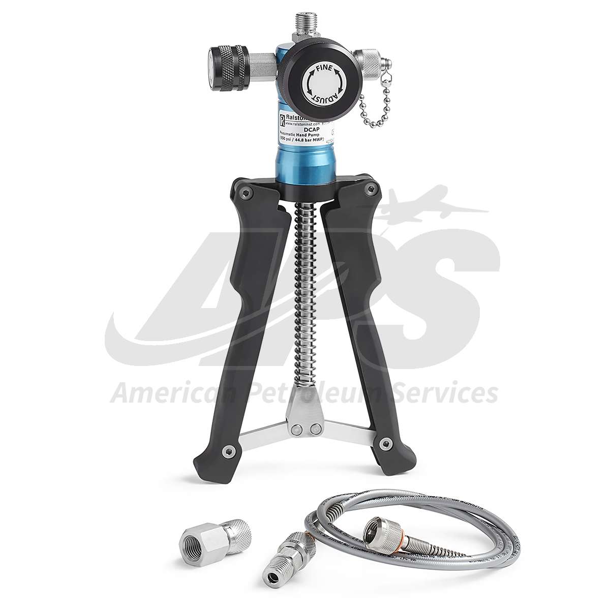 dcap-2fsa-pneumatic-hand-pump-1-4-fnpt-gauge-connection-3-inch-hose-650-psi