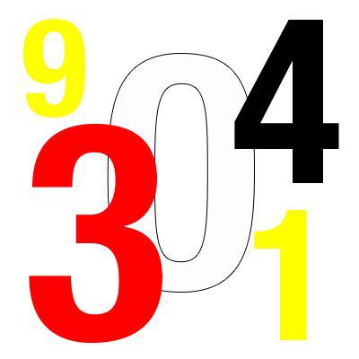 SINGLE NUMBER FOR NFPA 704 4" DIAMOND HAZARD DECAL (#4)