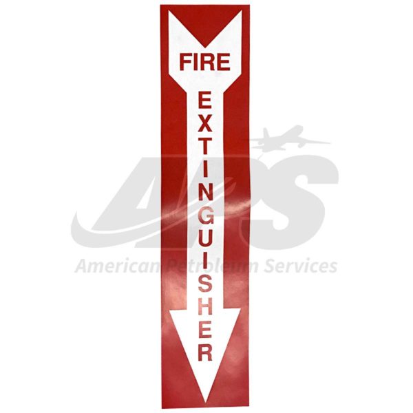FIRE EXTINGUISHER ARROW (4" X 18", WHITE ON RED)