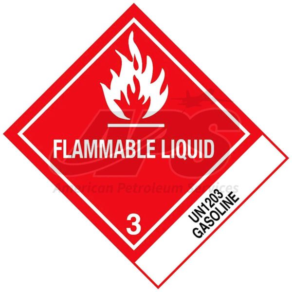 FLAMMABLE LIQUID GASOLINE UN1203 (4" X 4")