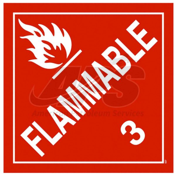 FLAMMABLE 3 (4" X 4", RED ON WHITE)
