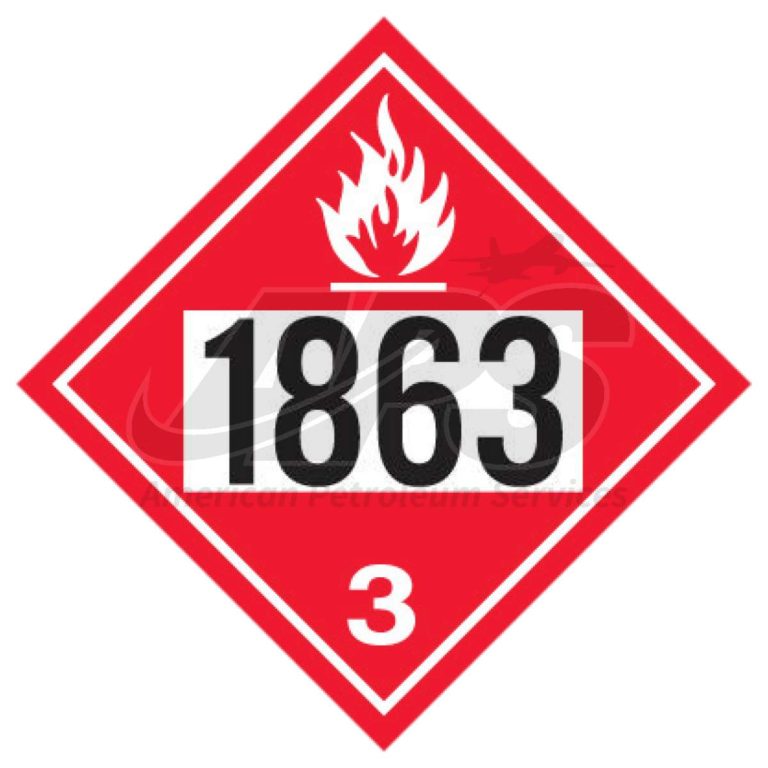 JET FUEL FLAMMABLE UN 1863 DOT (11" X 11") APS Aviation