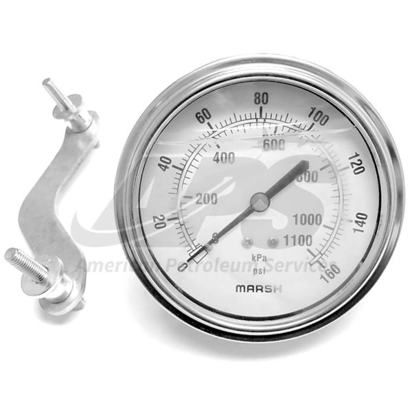 PRESSURE GAUGE (100MM, 2-1/2" DIAL, 1/4" MNPT U-CLAMP MOUNT)