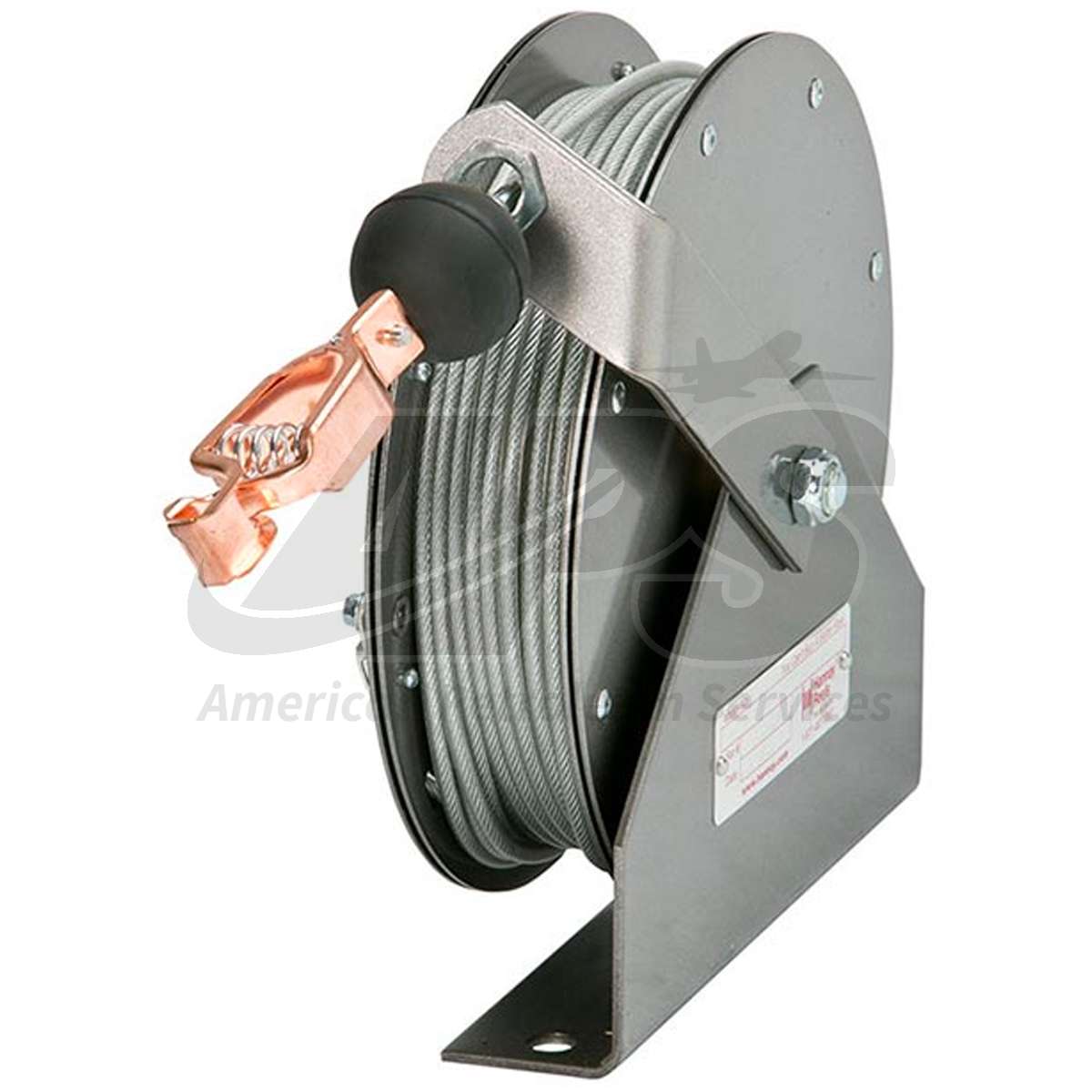 MGR-75-75 SERIES MGR STATIC GROUNDING REEL (MANUAL CRANK REWIND, W/ 75'  CLEAR PCC CABLE & CLAMP)